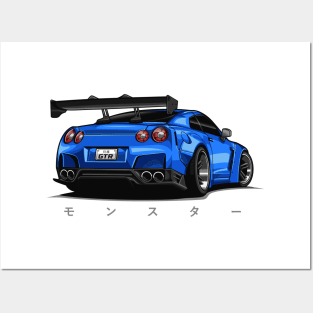 GTR R35 Body Kit (Blue) Posters and Art